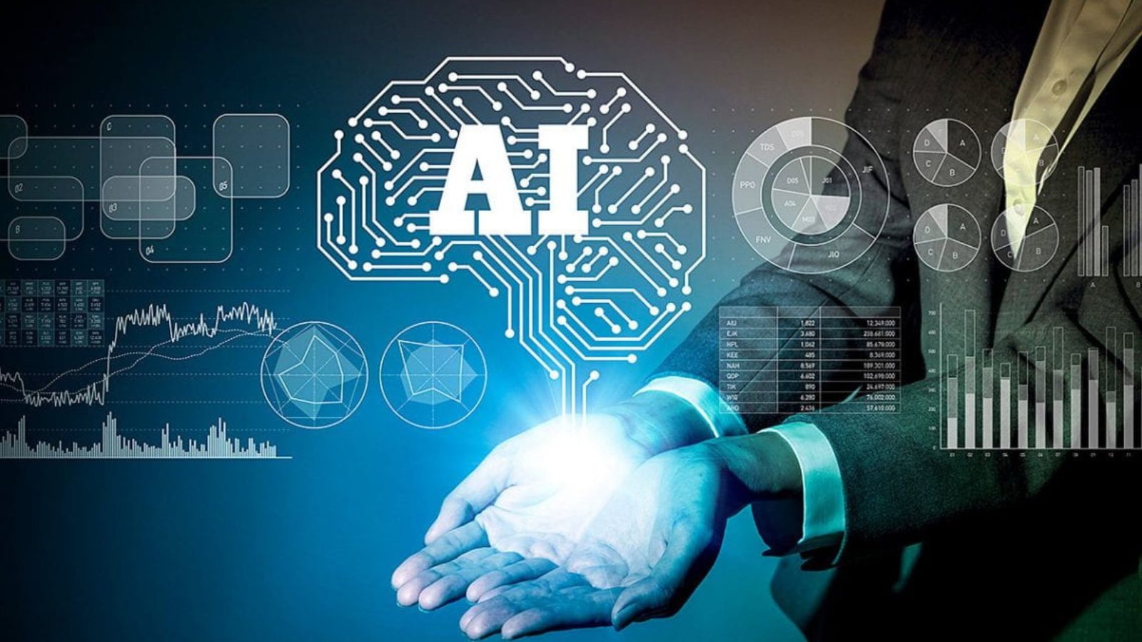 brain and AI concept